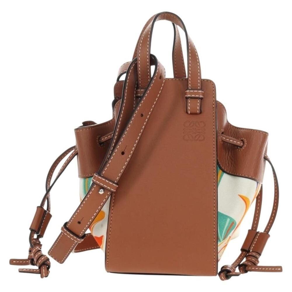 Loewe Anagram Mini Hammock Drawstring Bag Brown